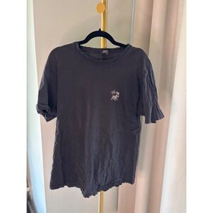 90s Stussy Lion of Judah Babylon Distressed Graphic T-Shirt Black Mens Large